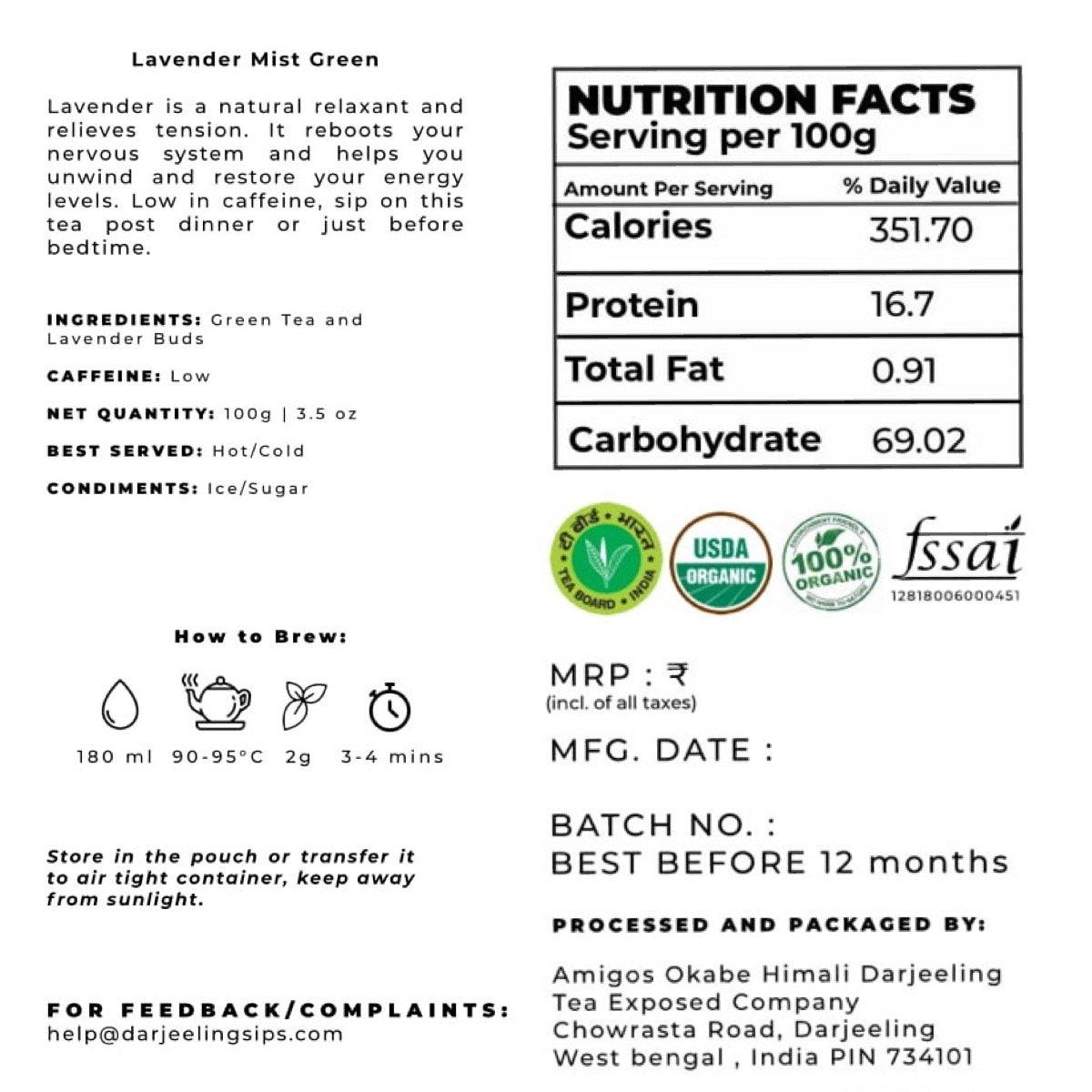 Lavender Mist Green Tea - darjeelingsips