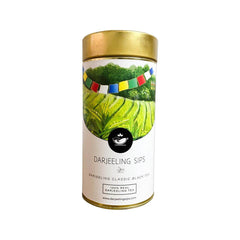 Darjeeling Sips Classic Black Tea caddy  packaging